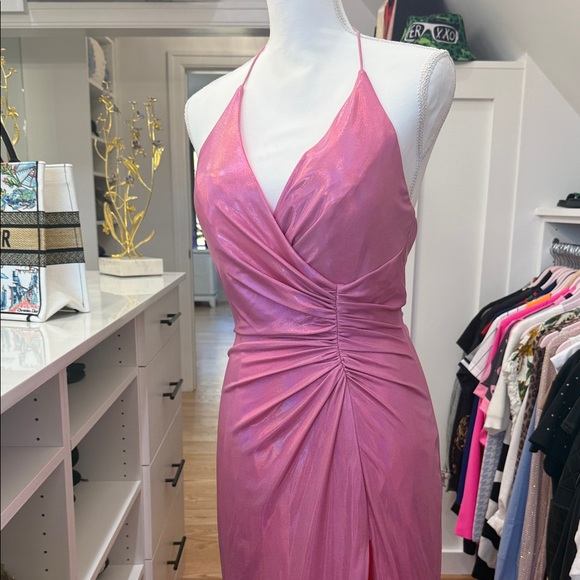 Portia and Scarlett Dresses & Skirts - Portia and Scarlett Shimmering Pink Backless Dress